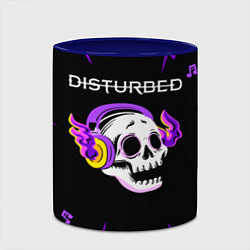 Кружка 3D Disturbed неоновый череп, цвет: 3D-белый + синий — фото 2