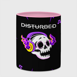 Кружка 3D Disturbed неоновый череп, цвет: 3D-белый + розовый — фото 2