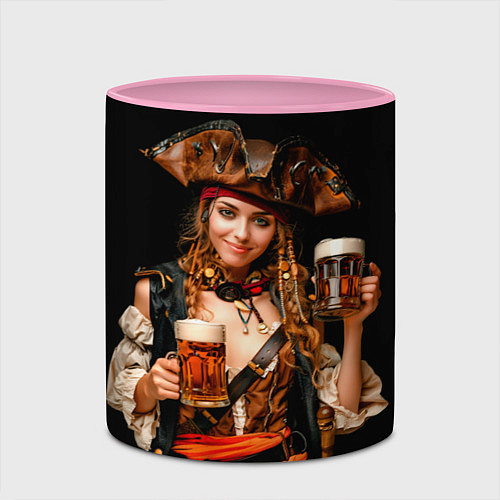 Кружка цветная Пиво на Тартуге - красотка / 3D-Белый + розовый – фото 2