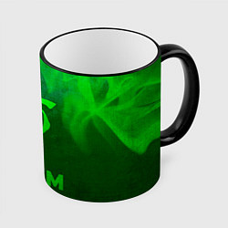 Кружка 3D Doom - green gradient, цвет: 3D-черный кант