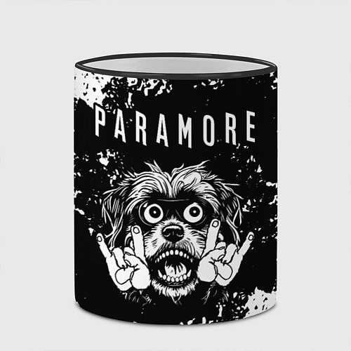 Кружка цветная Paramore рок пес / 3D-Черный кант – фото 2