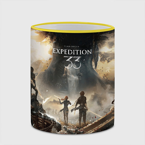Кружка цветная Герои Clair Obscur expedition 33 / 3D-Желтый кант – фото 2