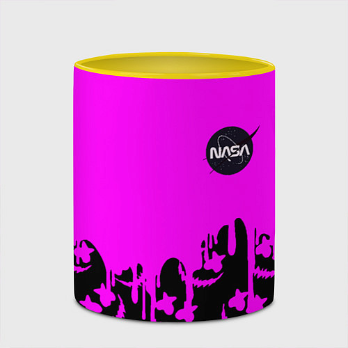 Кружка цветная Marshmello neon nasa / 3D-Белый + желтый – фото 2