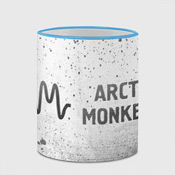 Кружка 3D Arctic Monkeys - white gradient по-горизонтали, цвет: 3D-небесно-голубой кант — фото 2