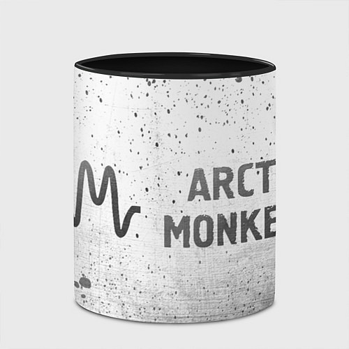 Кружка цветная Arctic Monkeys - white gradient по-горизонтали / 3D-Белый + черный – фото 2