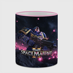 Кружка 3D Темный ультрамарин Warhammer 40000 space marine 2, цвет: 3D-розовый кант — фото 2