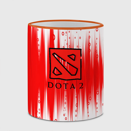 Кружка цветная Dota abstraction / 3D-Оранжевый кант – фото 2