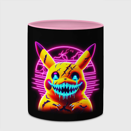 Кружка цветная Terrible Pikachu - halloween fantasy / 3D-Белый + розовый – фото 2