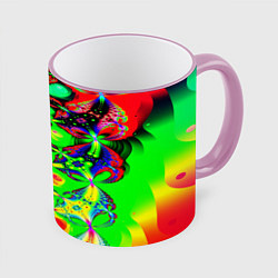 Кружка 3D Оптический фрактал кислота, цвет: 3D-розовый кант