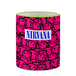 Кружка 3D Nirvana pink logo, цвет: 3D-светло-зеленый кант — фото 2