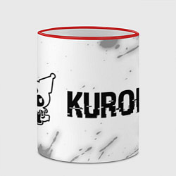 Кружка 3D Kuromi glitch на светлом фоне по-горизонтали, цвет: 3D-красный кант — фото 2