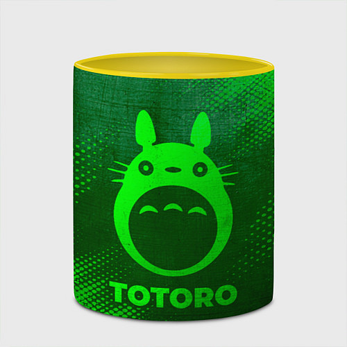 Кружка цветная Totoro - green gradient / 3D-Белый + желтый – фото 2
