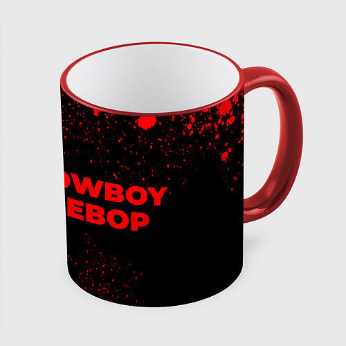 Кружка цветная Cowboy Bebop - red gradient по-горизонтали / 3D-Красный кант – фото 1