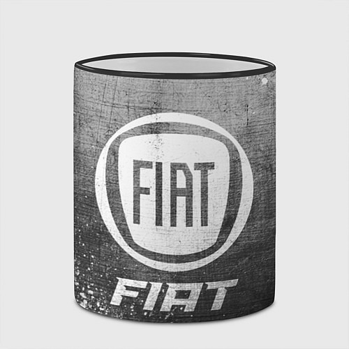 Кружка цветная Fiat - grey gradient / 3D-Черный кант – фото 2