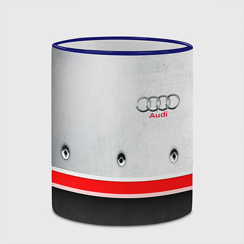 Кружка цветная Audi metal sport / 3D-Синий кант – фото 2