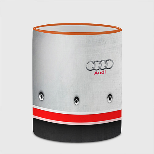 Кружка цветная Audi metal sport / 3D-Оранжевый кант – фото 2