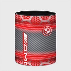 Кружка 3D BMW текстура мотор, цвет: 3D-белый + черный — фото 2