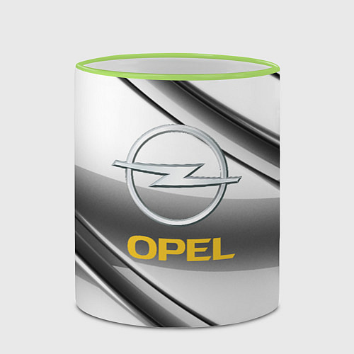 Кружка цветная Opel стальная геометрия / 3D-Светло-зеленый кант – фото 2