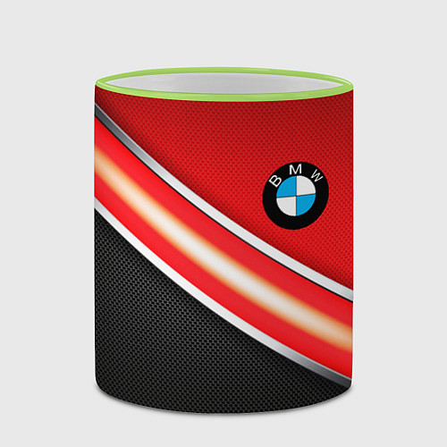 Кружка цветная BMW geometry steel / 3D-Светло-зеленый кант – фото 2