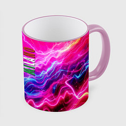 Кружка 3D Milano - neon abstraction, цвет: 3D-розовый кант