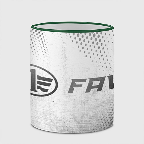 Кружка цветная FAW - white gradient по-горизонтали / 3D-Зеленый кант – фото 2