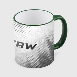 Кружка 3D FAW - white gradient по-горизонтали, цвет: 3D-зеленый кант