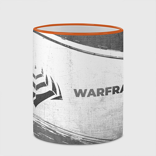 Кружка цветная Warframe - white gradient по-горизонтали / 3D-Оранжевый кант – фото 2