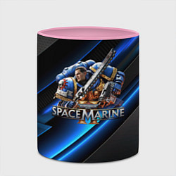 Кружка 3D Captain Titus Warhammer 40000 space marine 2, цвет: 3D-белый + розовый — фото 2