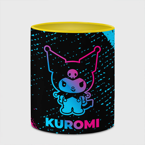 Кружка цветная Kuromi - neon gradient / 3D-Белый + желтый – фото 2