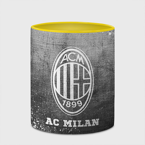 Кружка цветная AC Milan - grey gradient / 3D-Белый + желтый – фото 2