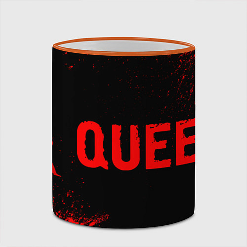 Кружка цветная Queen - red gradient по-горизонтали / 3D-Оранжевый кант – фото 2