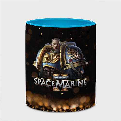 Кружка цветная Captain Titus Warhammer 40000 space marine 2 / 3D-Белый + небесно-голубой – фото 2