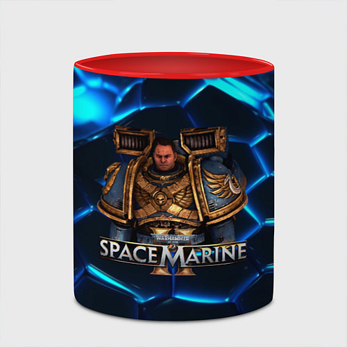 Кружка цветная Captain Warhammer 40000 space marine 2 Titus / 3D-Белый + красный – фото 2