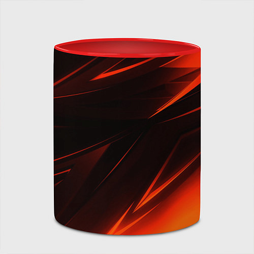 Кружка цветная Geometry orange stripes / 3D-Белый + красный – фото 2