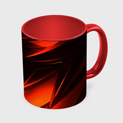Кружка 3D Geometry orange stripes, цвет: 3D-белый + красный