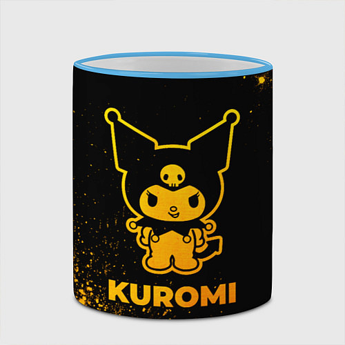 Кружка цветная Kuromi - gold gradient / 3D-Небесно-голубой кант – фото 2