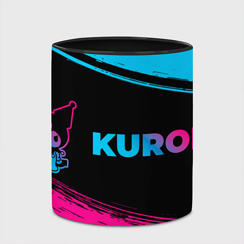 Кружка цветная Kuromi - neon gradient по-горизонтали / 3D-Белый + черный – фото 2