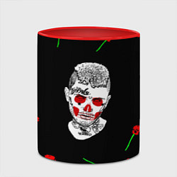 Кружка 3D Lil peep rap band rose, цвет: 3D-белый + красный — фото 2