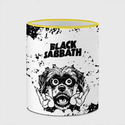 Кружка 3D Black Sabbath - рок пес, цвет: 3D-желтый кант — фото 2