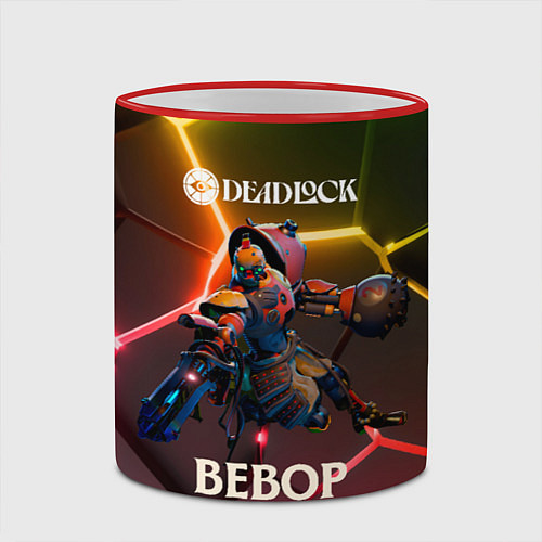 Кружка цветная Deadlock Bebop неоновые плиты / 3D-Красный кант – фото 2