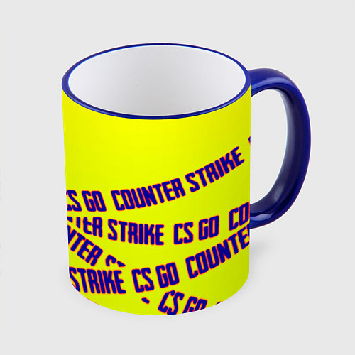 Кружка цветная Counter strike game / 3D-Синий кант – фото 1