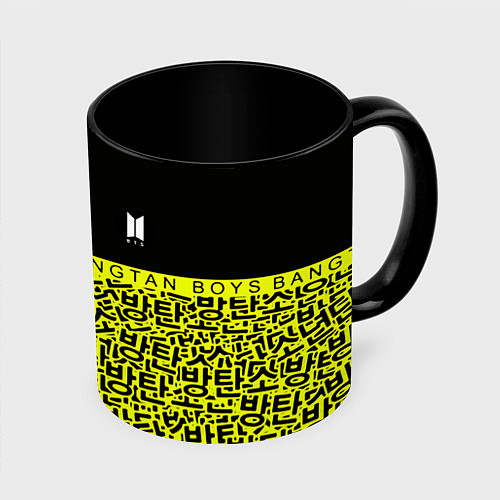 Кружка цветная BTS pattern kpop / 3D-Белый + черный – фото 1