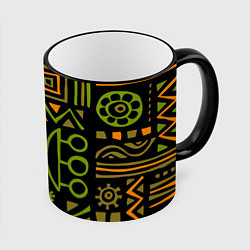 Кружка 3D Abstract ethnic theme, цвет: 3D-черный кант