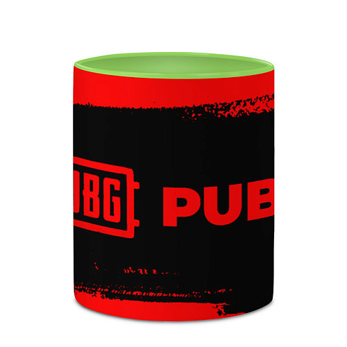 Кружка цветная PUBG - red gradient по-горизонтали / 3D-Белый + светло-зеленый – фото 2