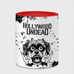 Кружка 3D Hollywood Undead - рок пес, цвет: 3D-белый + красный — фото 2