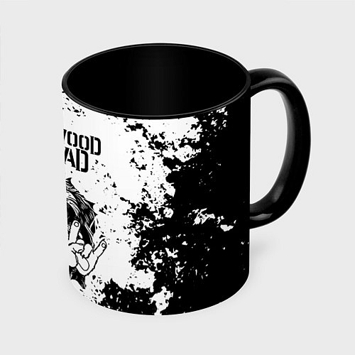 Кружка цветная Hollywood Undead - рок пес / 3D-Белый + черный – фото 1