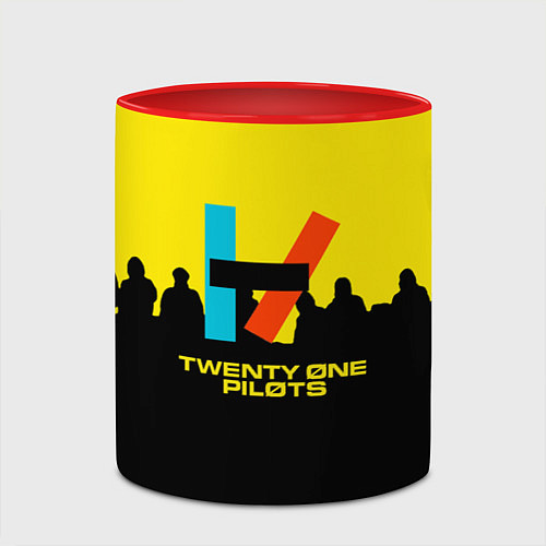 Кружка цветная Twenty one pilots rock steel / 3D-Белый + красный – фото 2