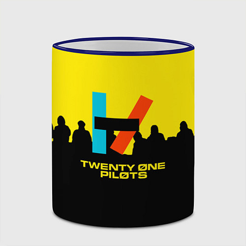 Кружка цветная Twenty one pilots rock steel / 3D-Синий кант – фото 2