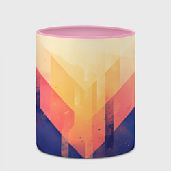 Кружка 3D Abstract art - geometric shapes, цвет: 3D-белый + розовый — фото 2