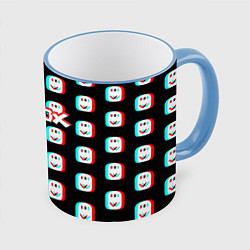 Кружка 3D Roblox pattern glitch, цвет: 3D-небесно-голубой кант